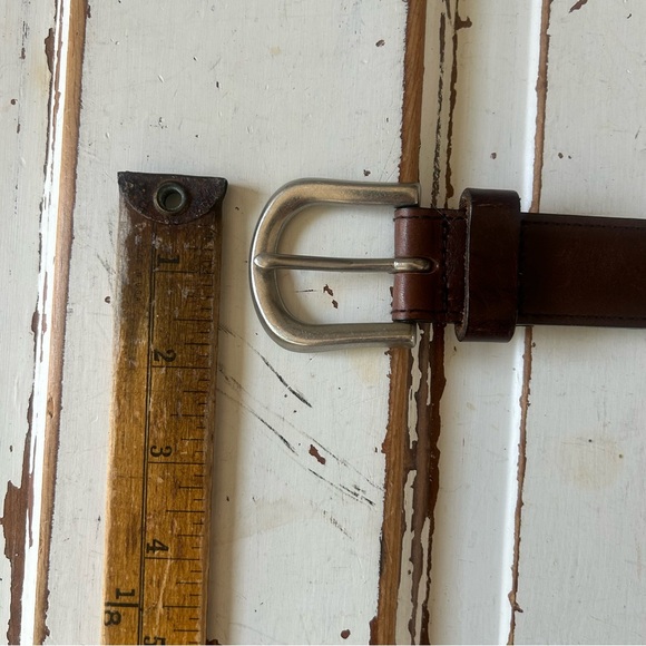 Leather hand tooled Brown belt with fish design Medium - Picture 4 of 11